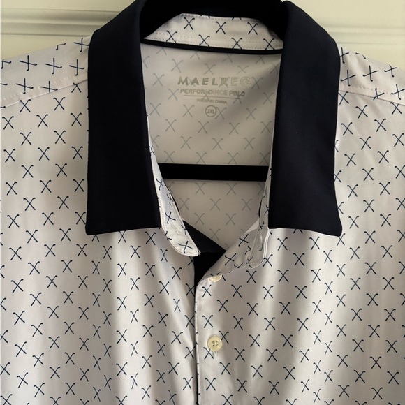 🟢MAELREG. Performance hold polo in navy and white. Size XXL - Picture 2 of 2